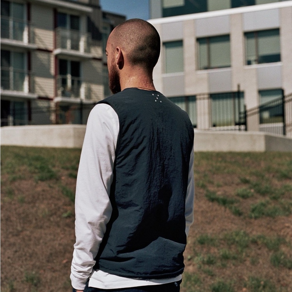 Pop Trading Company Harold Reversible Vest Navy - Picture 9 of 11
